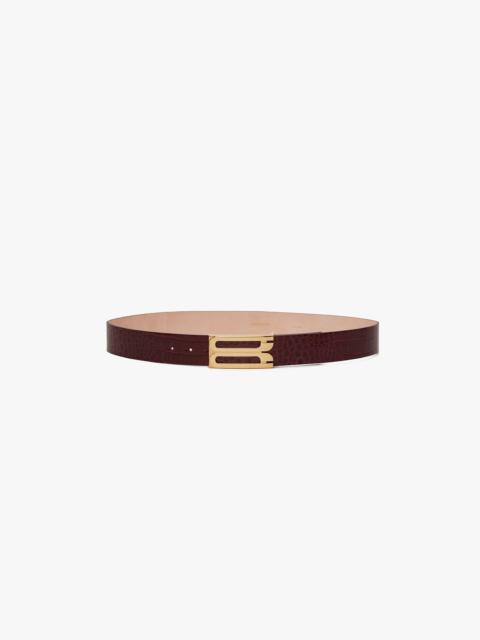 Jumbo Dorian Belt In Burgundy Croc Embossed Calf Leather