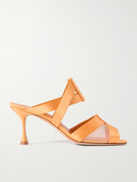 Beydari 70 Tulle-trimmed Satin Sandals