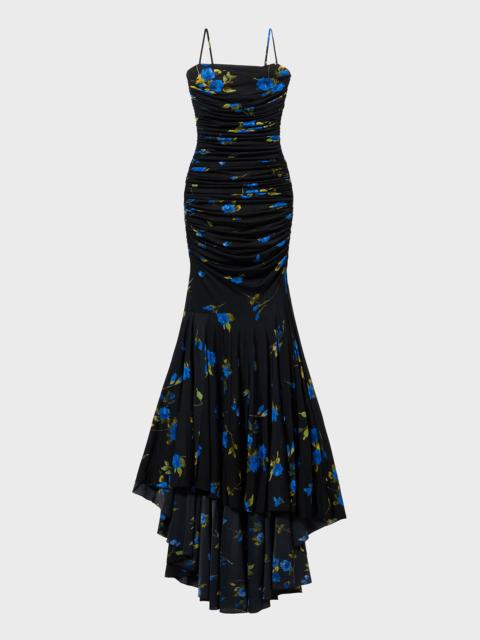 LONG DRESS IN FLOWER PRINT JERSEY