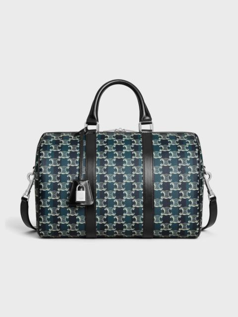 LARGE BOSTON IN STRIPED TRIOMPHE CANVAS AND CALFSKIN