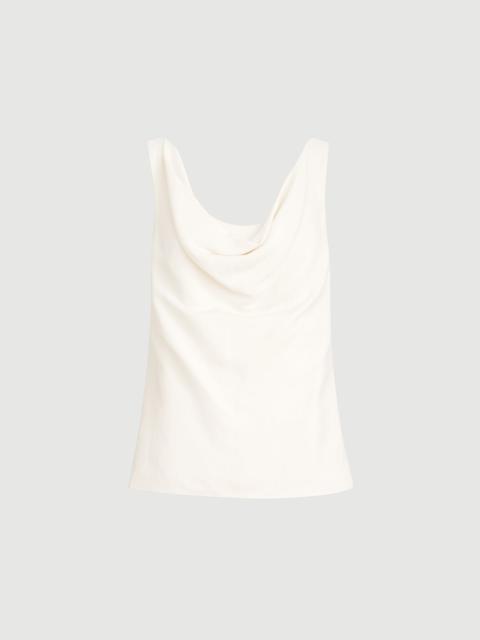 Viscose and linen fluid twill top