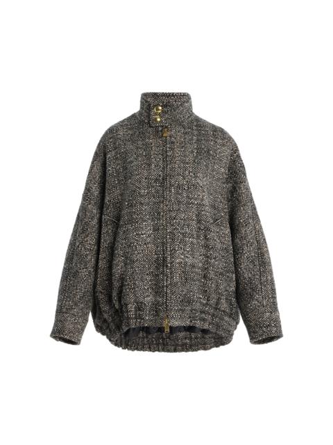 Lee Herringbone Wool Bomber Jacket black/white