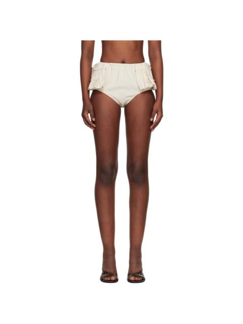 Beige Ruffled Briefs