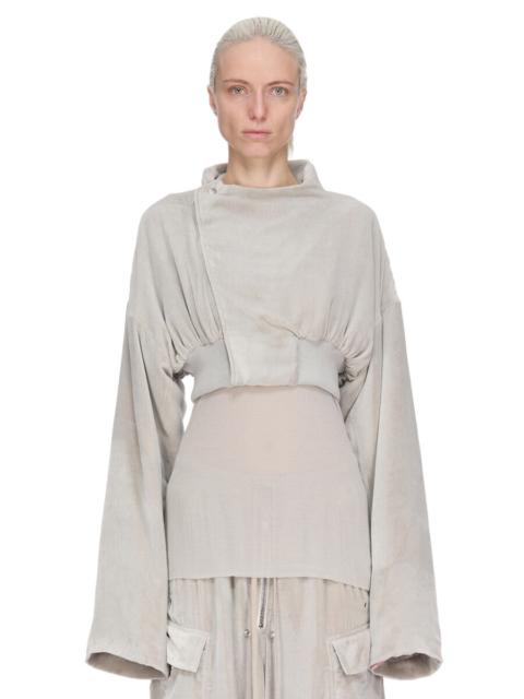 Hollywood Cropped Flight Bomber Jacket Pearl