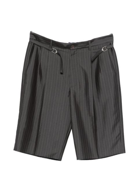 pinstripe buckled-tabs shorts