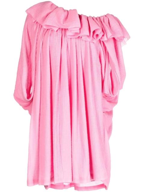 ruffled one-shoulder dress
