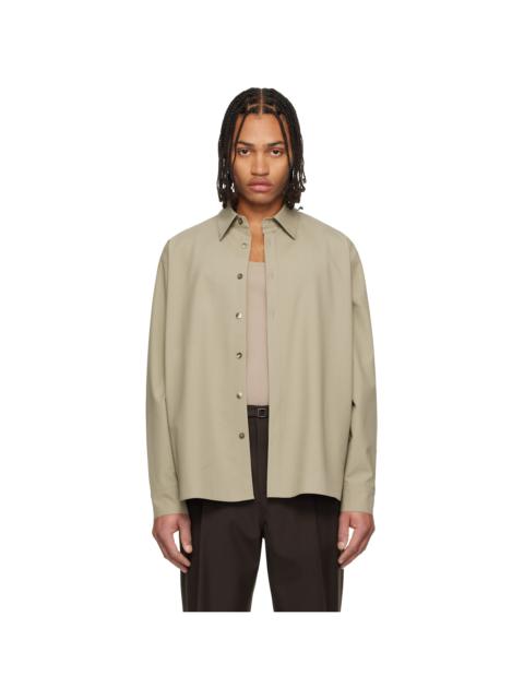 Beige Classic Wool-Blend Shirt