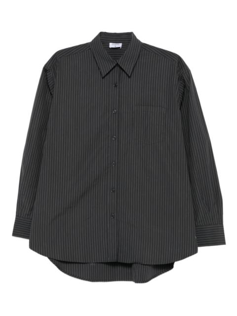 pinstripe-pattern shirt