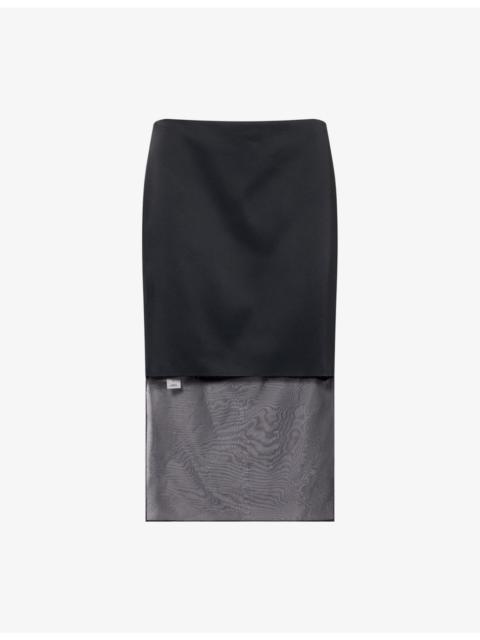 Sybil Panelled Crepe Midi Skirt