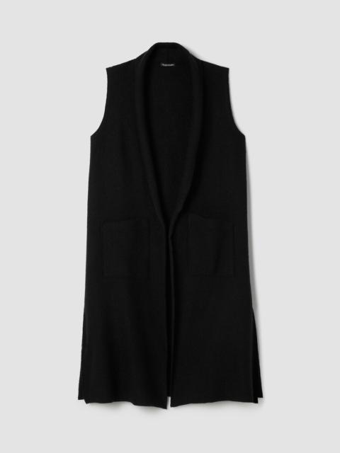 Lightweight Boiled Wool Shawl Collar Vest in Regenerative Wool