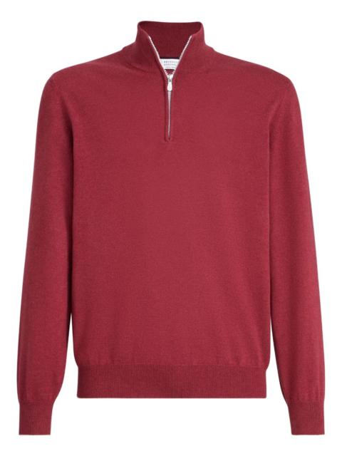 half-zip cashmere sweater