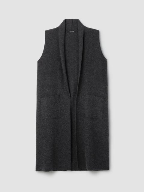 Lightweight Boiled Wool Shawl Collar Vest in Regenerative Wool