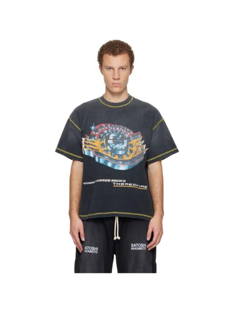 Black 'Where There's Smoke, There's Fire' T-shirt