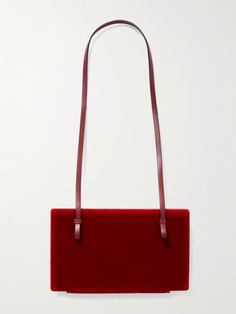 Cocktail Leather-trimmed Velvet Shoulder Bag
