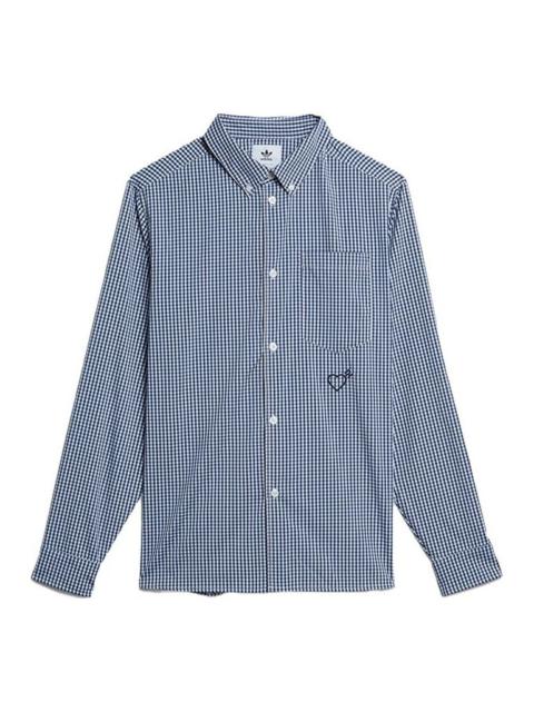 adidas originals x HUMAN MADE Crossover Embroidered Long Sleeves Shirt Blue GM4633