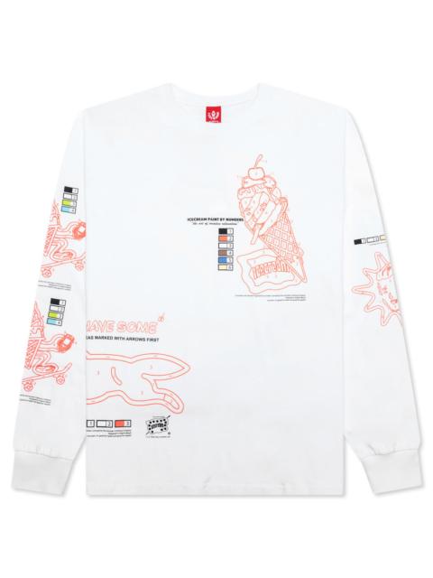 FOLLOW THE NUMBERS L/S KNIT - WHITE