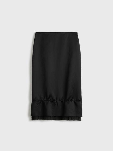 Layered satin skirt black