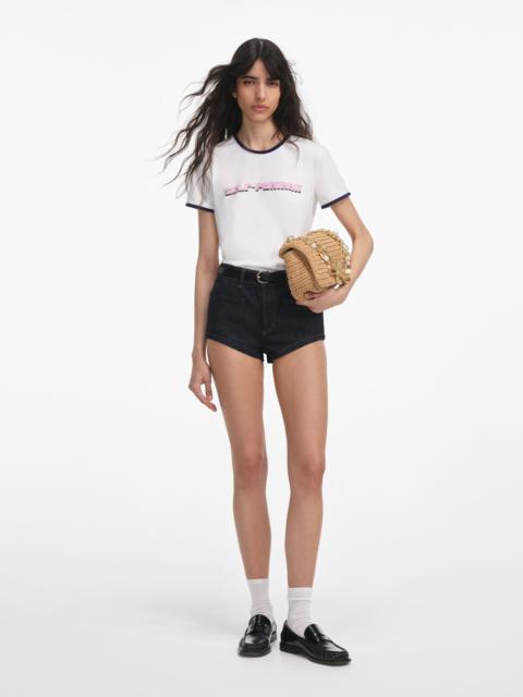 White T-Shirt With Pink SP Logo