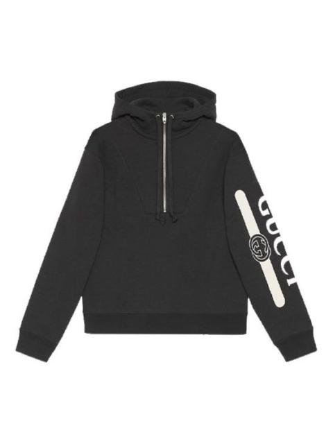 Gucci logo print hooded sweatshirt