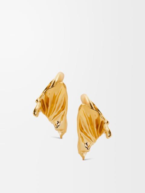 Pleated Fan hoop earrings in sterling silver