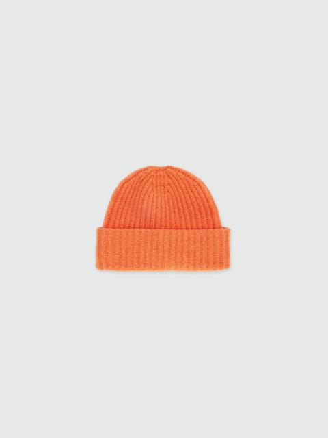 Orange ribbed hat with MSGM label