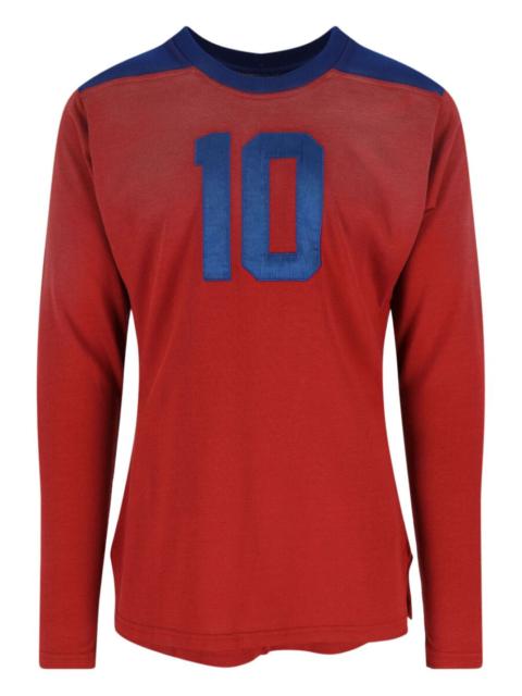 number-appliqué long-sleeve T-shirt