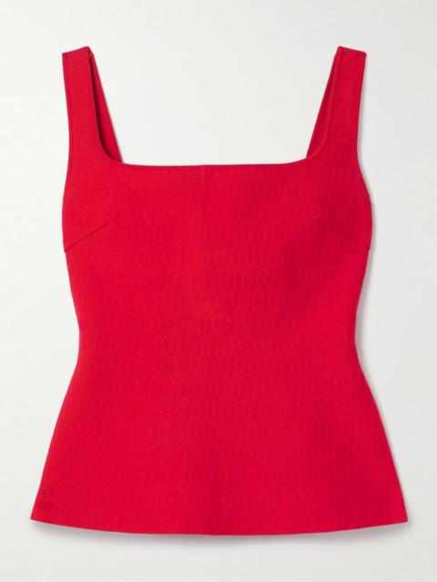 Inna cotton-blend jacquard tank Red