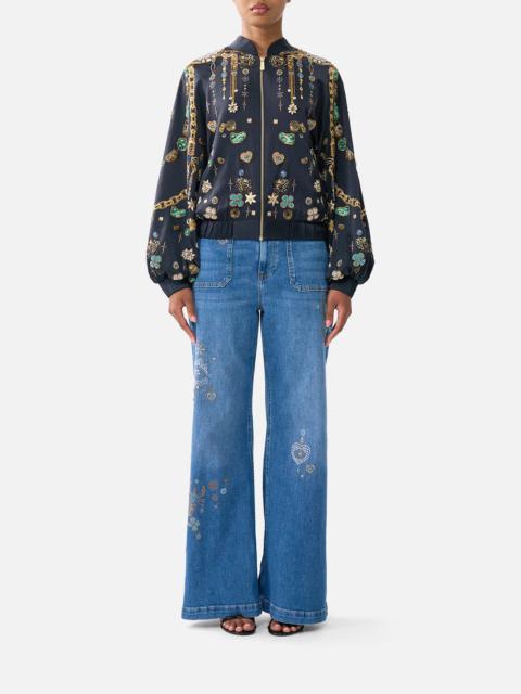 BOMBER JACKET WITH SHIRRED CUFF