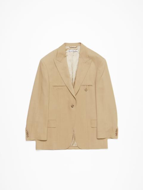 Relaxed fit suit jacket - Camel Beige