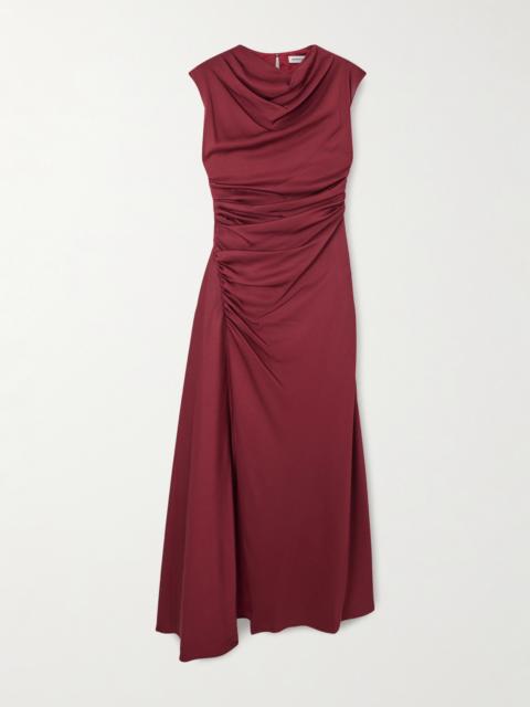 Burke Draped Satin Midi Dress