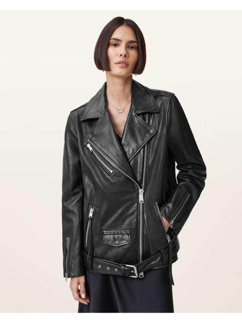 BILLIE RELAXED FIT LEATHER BIKER JACKET