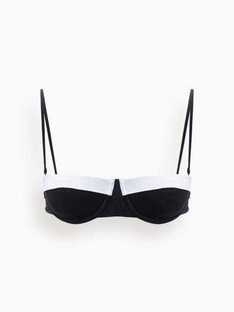 Jo Balconette Top in Black/White
