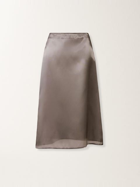 Midi skirt in water-reflective organza