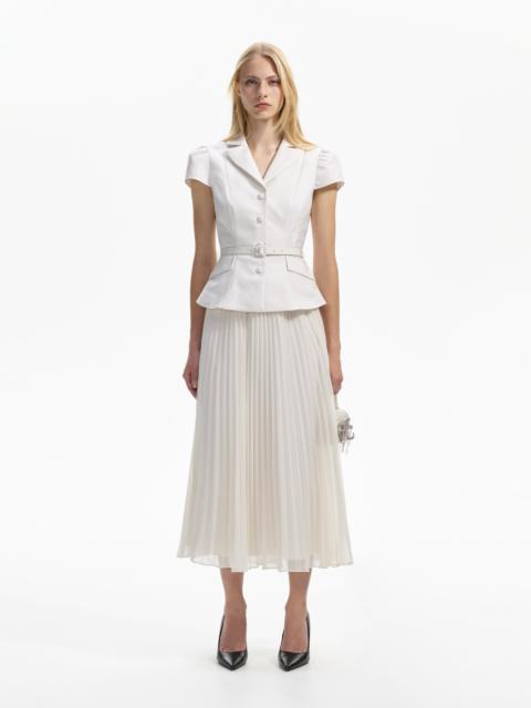 self-portrait White Textured Midi Dress | REVERSIBLE