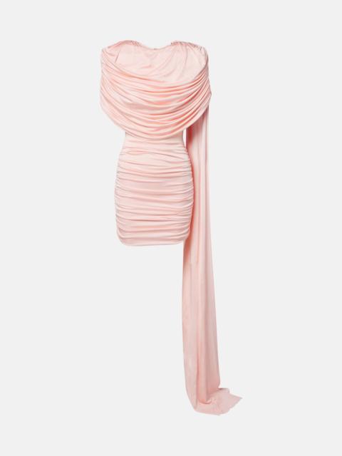 Khara draped gathered minidress