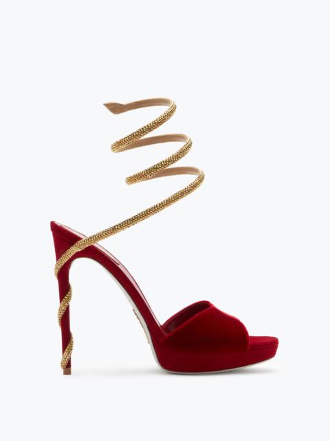 Margot Red Velvet Sandal 120