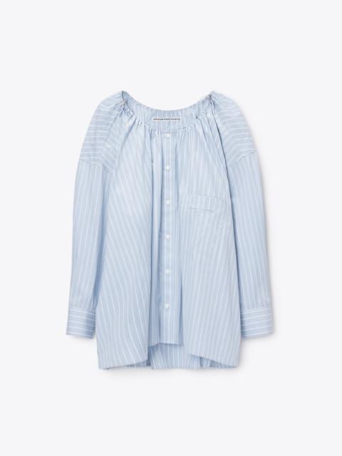 bungee scoop neck mini shirt dress