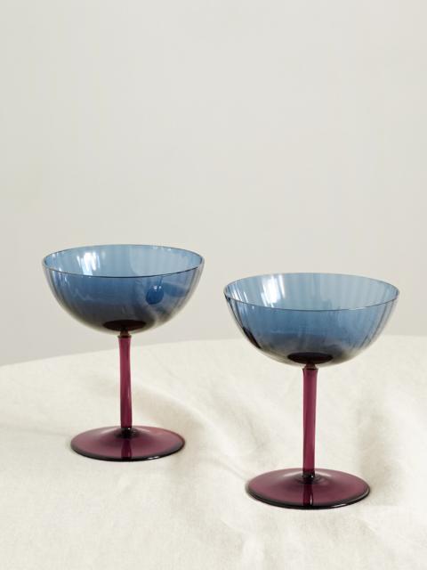 Set Of Two Murano Glass Champagne Coupes