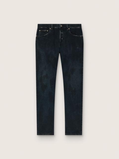 Men’s slim-fit jeans in dark indigo stretch denim