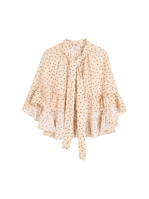 Cedi Ruffled Tie-Neck Wrap multi