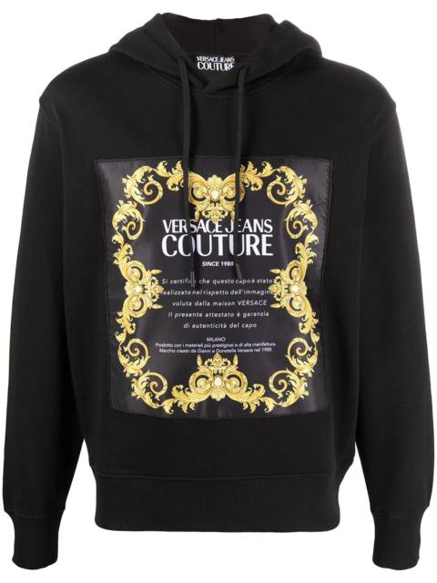 Baroque logo printed hoodie