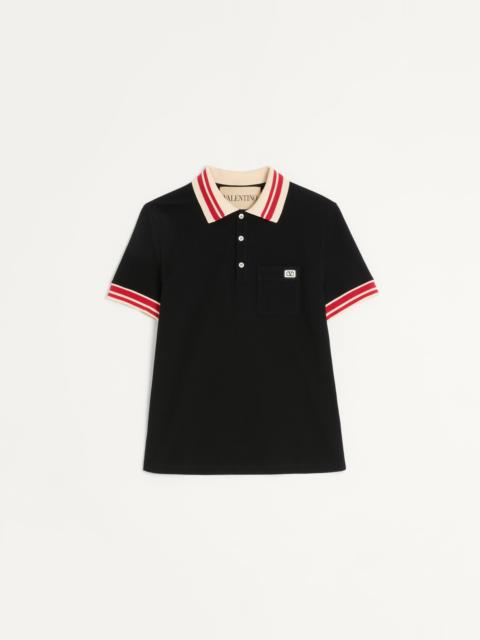 COTTON PIQUÉ POLO SHIRT WITH VLOGO PATCH
