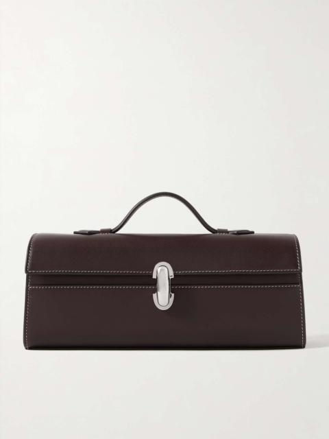 Slim Symmetry leather tote Chocolate