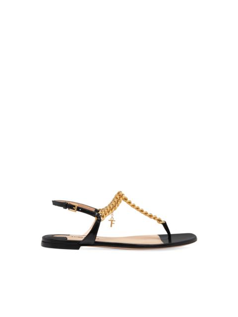 SHINY LEATHER ZENITH THONG SANDAL