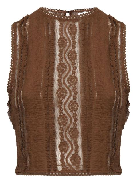 lace-detail sleeveless top