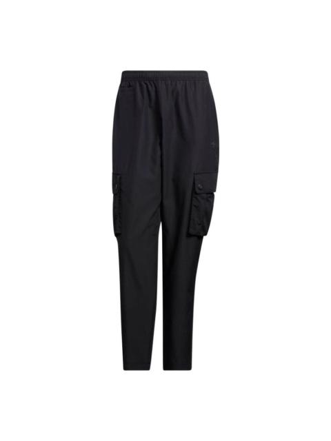 Men's adidas originals Solid Color Big Pocket Cargo Casual Pants/Trousers Black HU1155