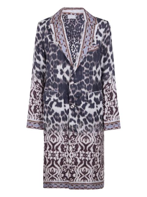 patterned silk coat