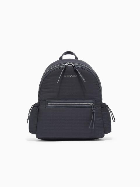 NYLON BACKPACK WITH MONOGRAM LETTERING