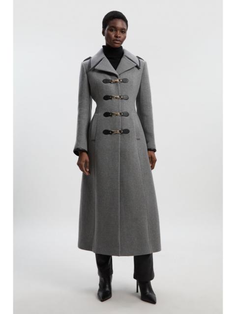 Wool Military Tailored Midi Coat