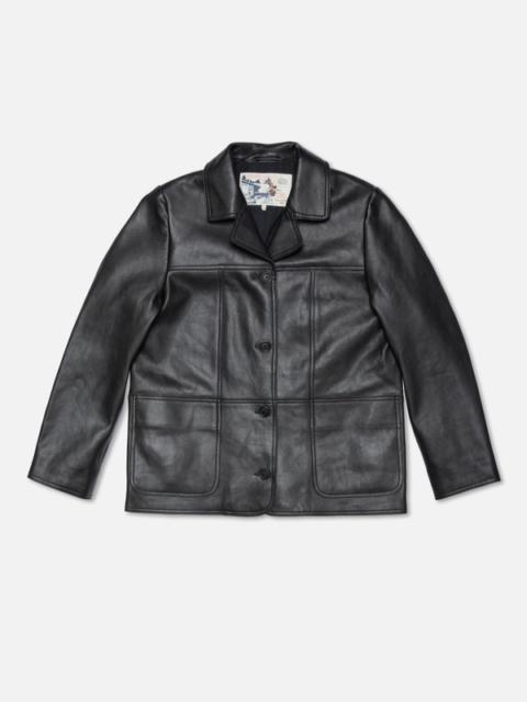 Saga Leather Blazer Black